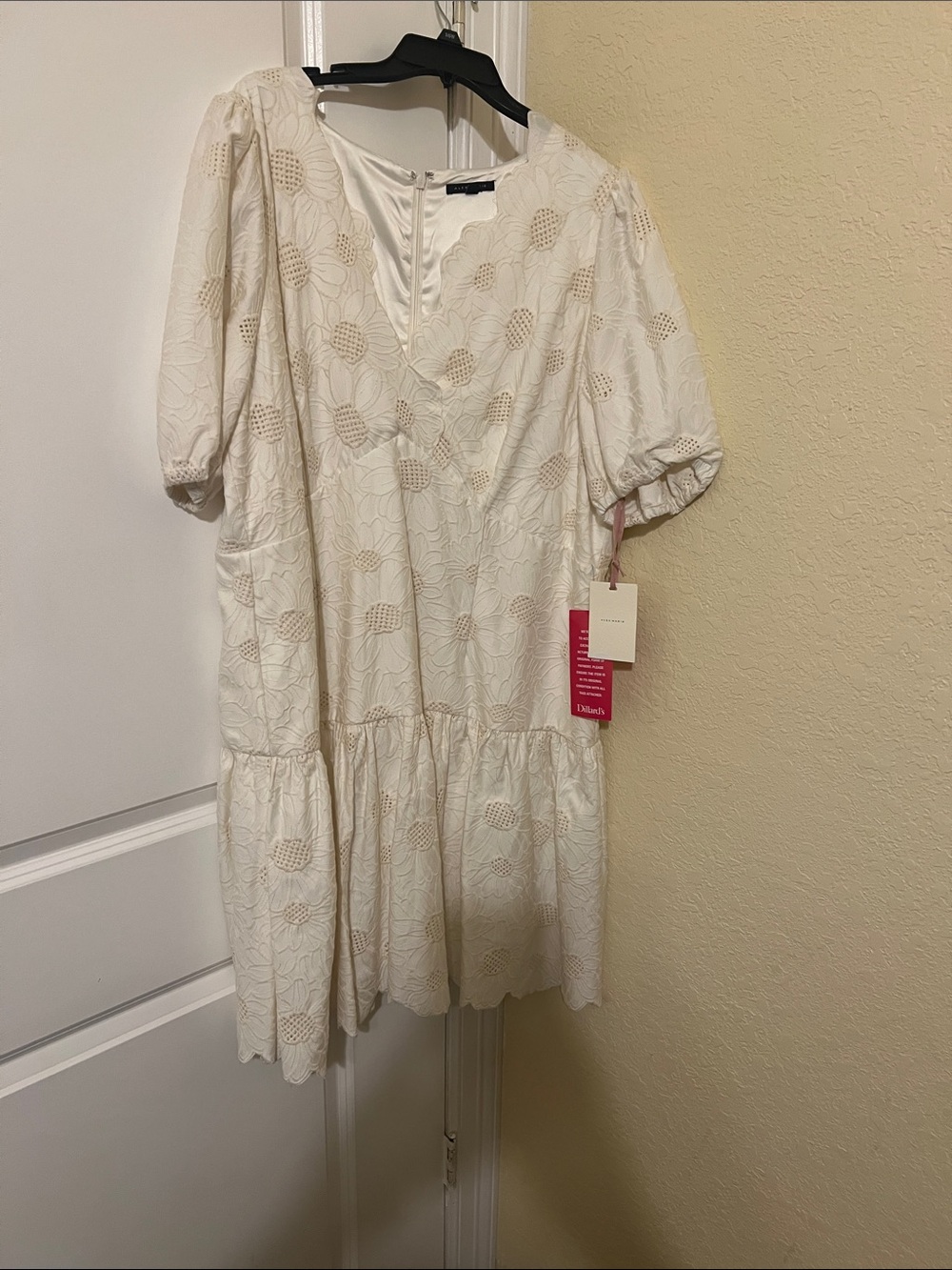 Alex Marie Cream Eyelet Tiered Dress